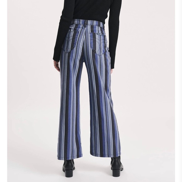 Rolla's Sailor High Rise Wide Leg Pant - Stanford Stripe Size 28 - Picture 1 of 4